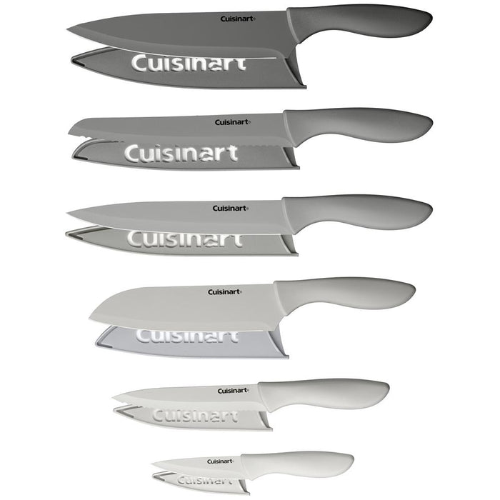Cuisinart Advantage 12Pc Gray Knife Set (2-Pack) + Safety Gloves + Knife Sharpener