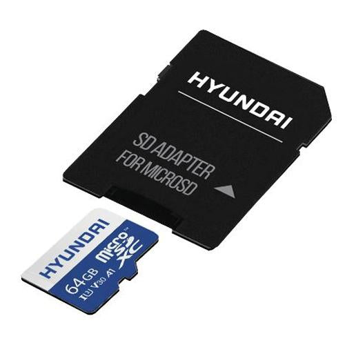 Hyundai 64GB Micro SD Card (MicroSDXC) UHS-I Memory Card with Adapter - SDC64GU3