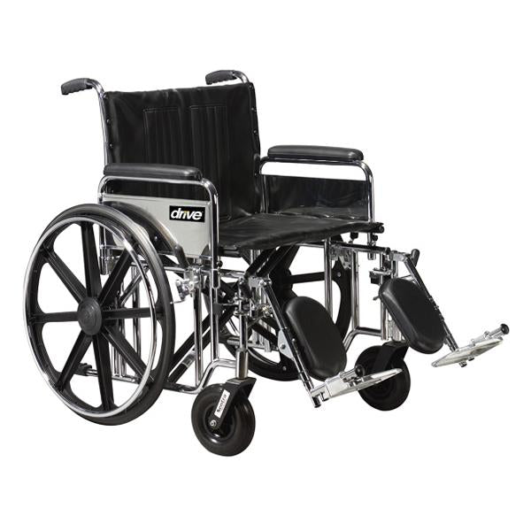 Drive Medical 24" Bariatric Sentra Wide Wheelchair with Elevated Legrests (STD24DDA-ELR)