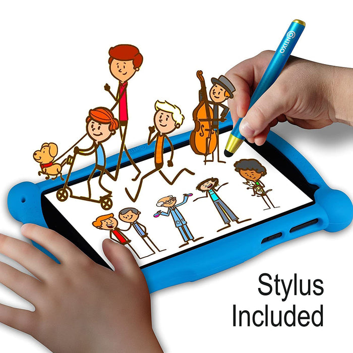 Contixo 7" Kids Tablet, IPS, 2GB/16GB, Dual Cameras, Digital Pen, Silicone Case - Blue