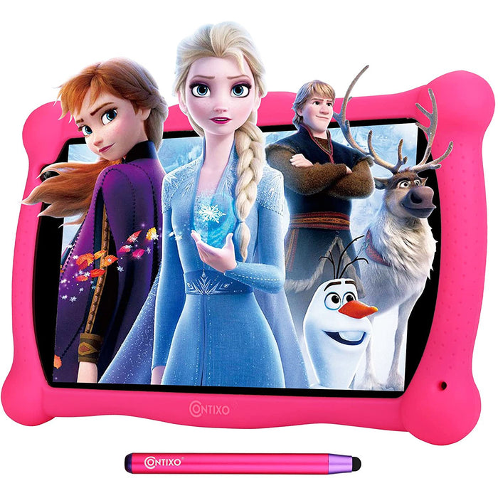 Contixo 7" Kids Tablet, IPS, 2GB/16GB, Dual Cameras, Digital Pen, Silicone Case - Pink