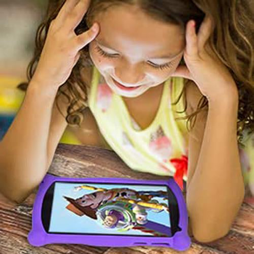 Contixo 7" Kids Tablet, IPS, 2GB/16GB, Dual Cameras, Digital Pen, Silicone Case - Purple