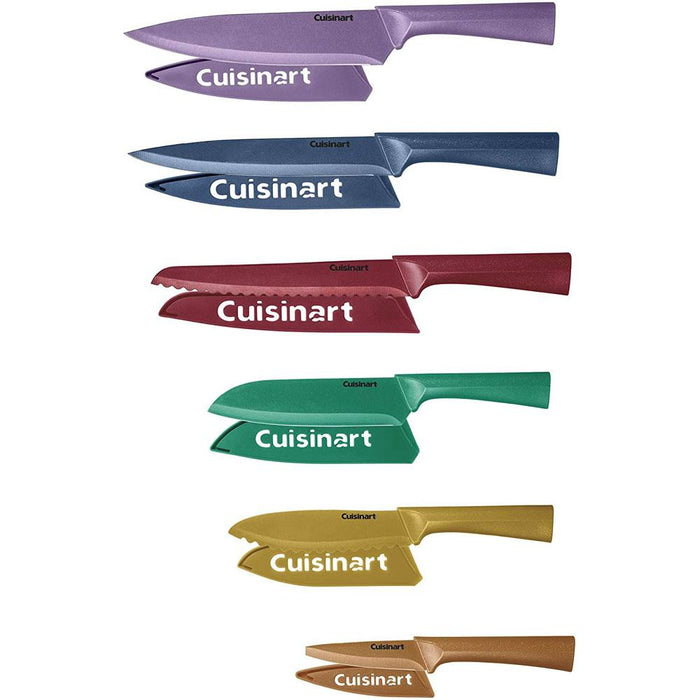 Cuisinart 12pc Knife Set w/ Blade Guards (2-Pack) +Safety Gloves +Knife Sharpener