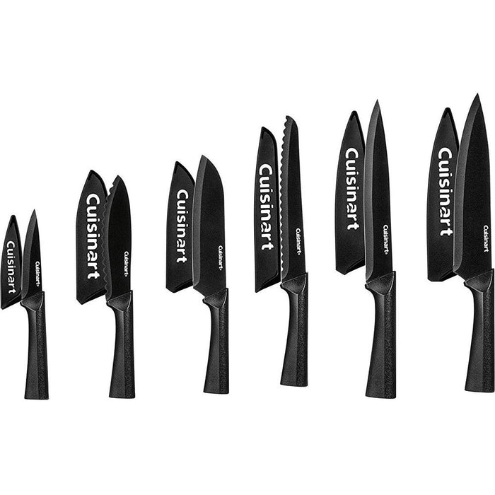 Cuisinart 12pc Knife Set w/Blade Guards (2-Pack) +Safety Gloves +Knife Sharpener