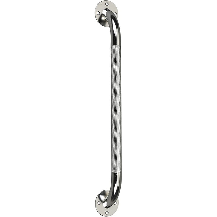Drive Medical 18" Knurled Chrome Grab Bar for Shower Safety - RTL12118