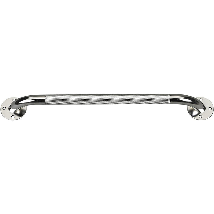 Drive Medical 18" Knurled Chrome Grab Bar for Shower Safety - RTL12118