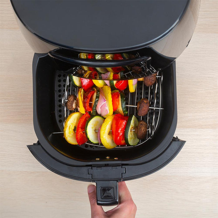 Deco Chef Digital 5.8QT Electric Air Fryer Healthier Cooking Black + 6-Pcs Knife Set Black