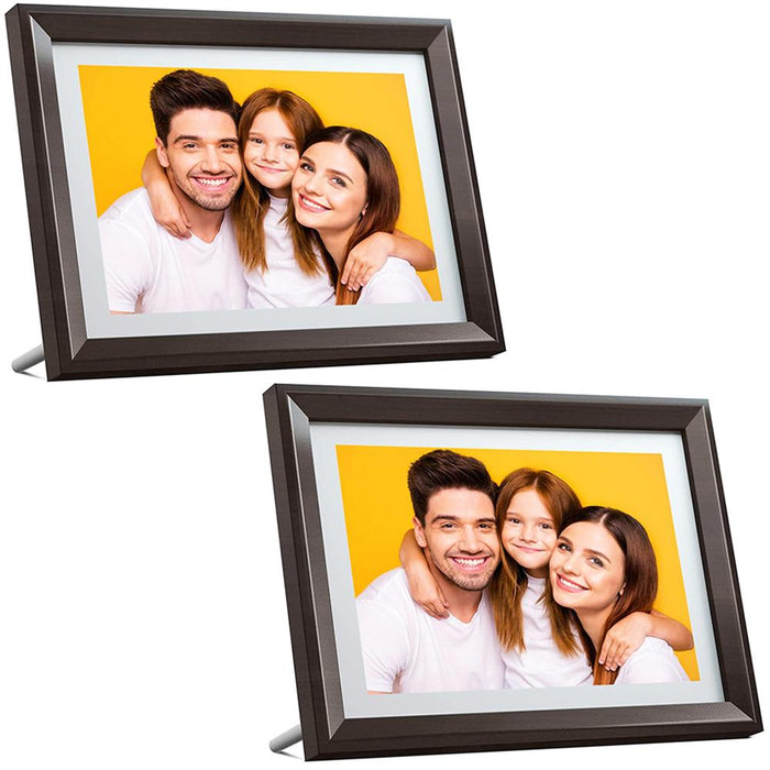 Dragon Touch Classic 10" Digital Picture Frame in Brown WiFi Compatible 2 Pack