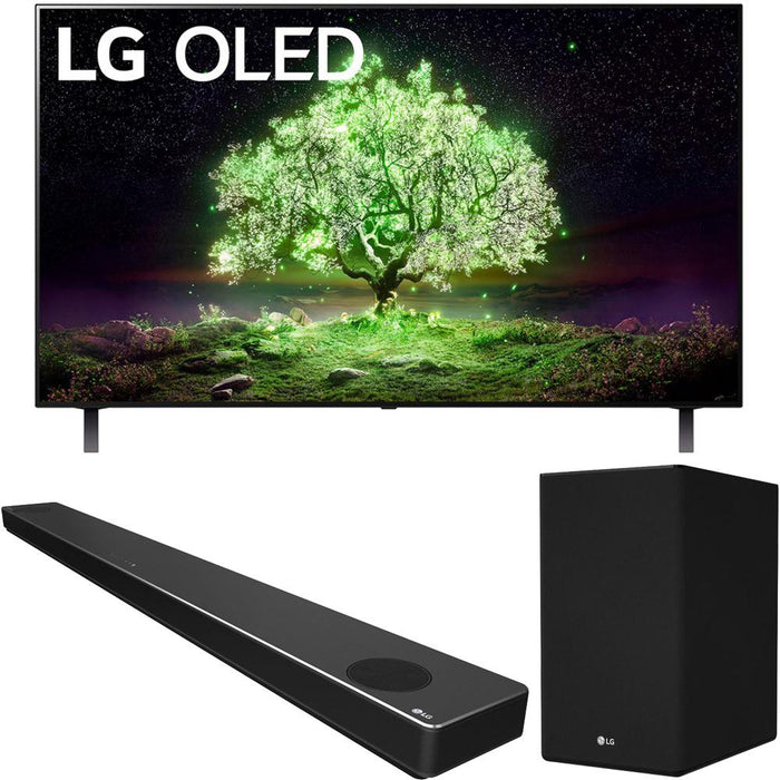 LG SN10YG 5.1.2 ch High Res Audio Sound Bar Bundle with OLED77A1PUA 77" 4K TV