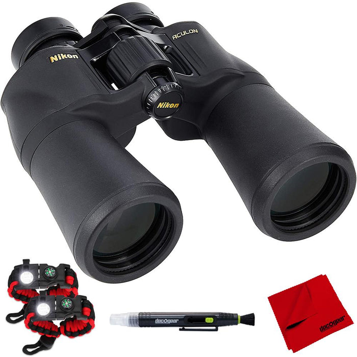 Nikon ACULON 10x50 Binoculars (A211) with Tactical Bracelet Bundle
