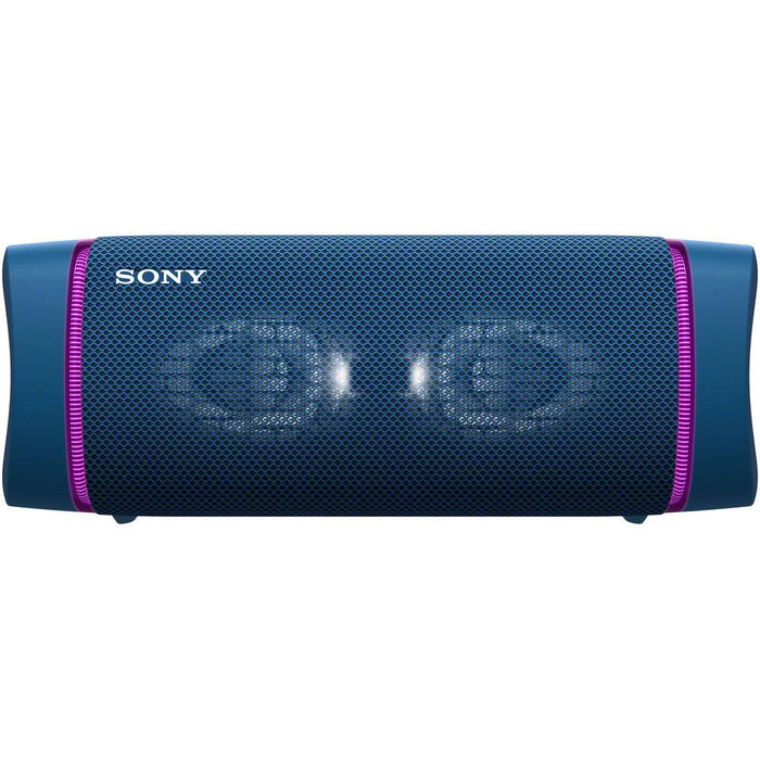 Sony SRS-XB33 Portable Waterproof Bluetooth Speaker (Blue) w/ Earbuds & More Bundle