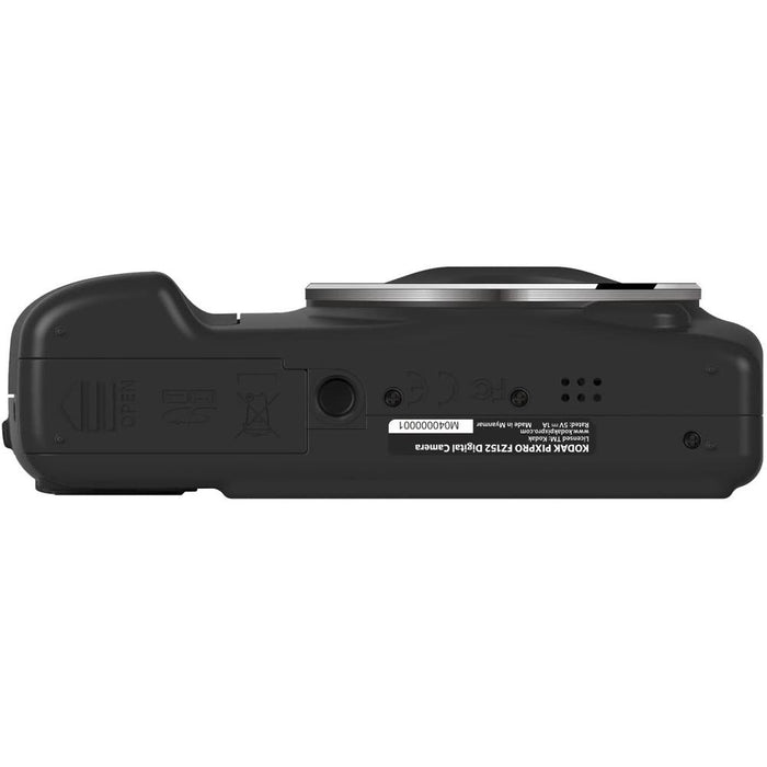 Kodak PIXPRO FZ152 16.2 Megapixel Compact Camera, Black w/ Deco Accessory Bundle