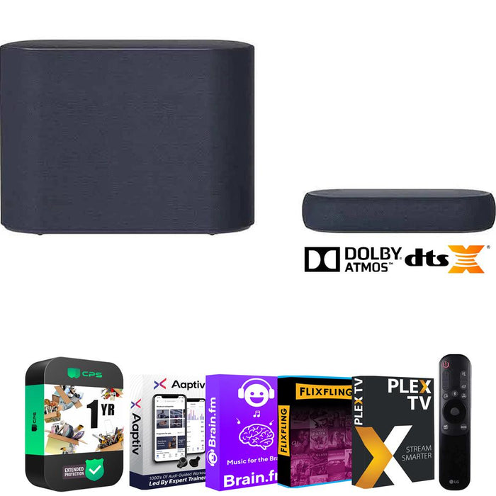LG Eclair QP5 3.1.2ch Dolby Atmos Compact Sound Bar w/Subwoofer +Warranty Bundle