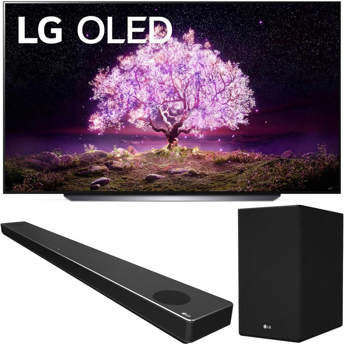 LG OLED83C1PUA 83" 4K OLED TV w/AI ThinQ (2021) Bundle with SN10YG Soundbar