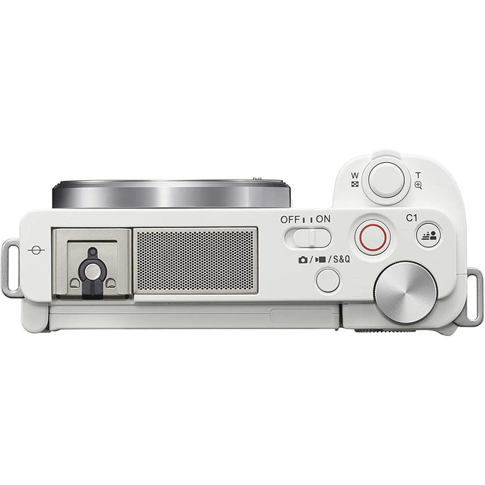 Sony Alpha ZV-E10 APS-C Interchangeable Lens Mirrorless Vlog Camera, White Body Only