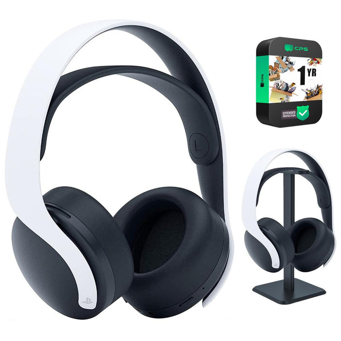 Sony 3005688 PULSE 3D Wireless Headset, White w/ Warranty + Headphone Stand