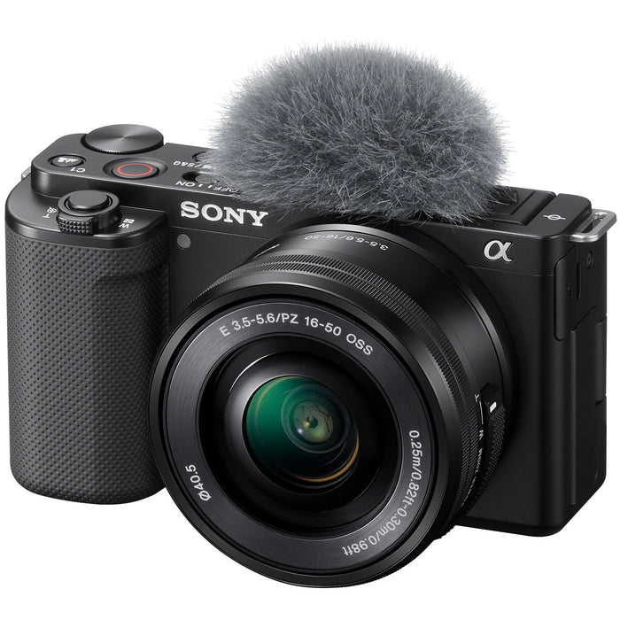 Sony ZV-E10 Mirrorless Vlog Camera 2 Lens Kit 16-50mm 55-210mm + ACCVC1 Black Bundle