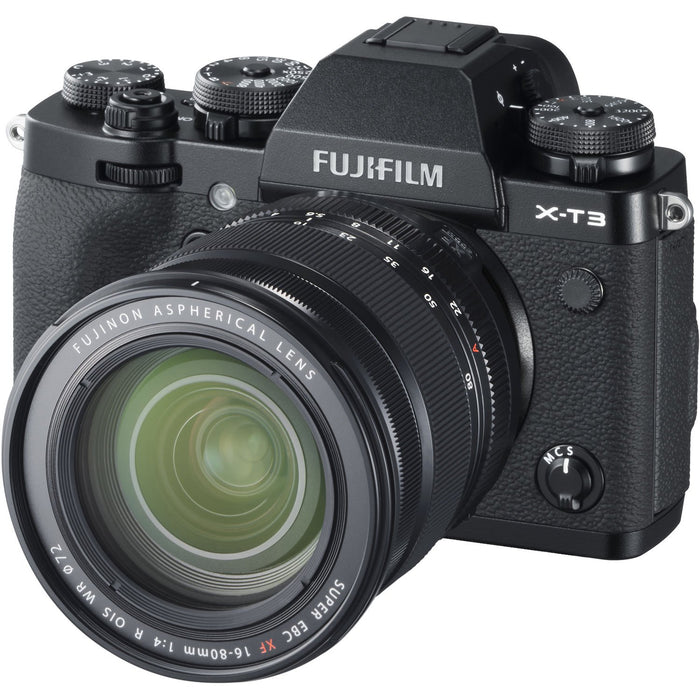 Fujifilm X-T3 26.1MP Mirrorless Digital Camera with XF 16-80mm F4.0 R OIS WR Lens (Black)