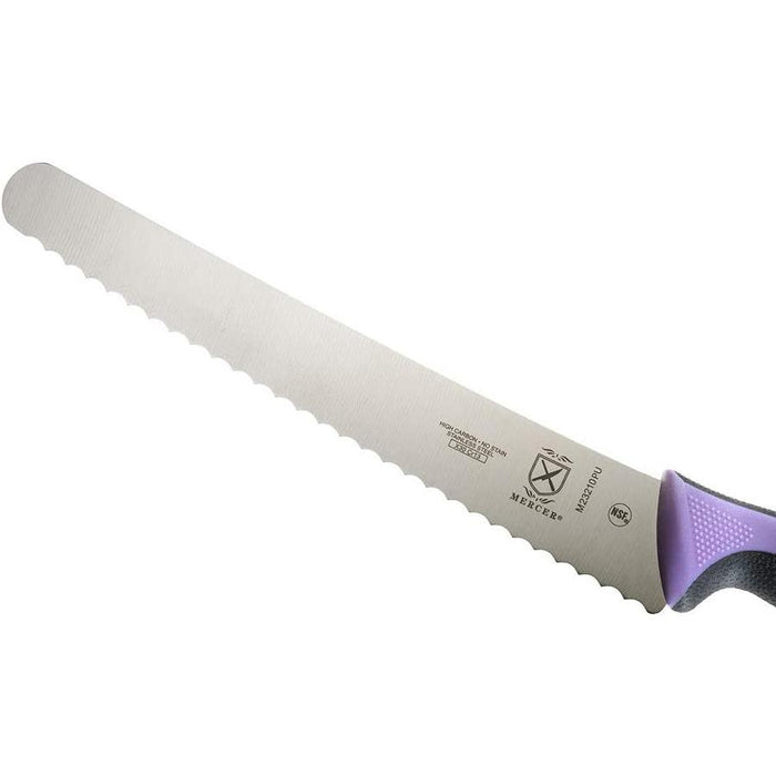 Mercer Culinary M23210PU Bread Knife, 10-Inch Wavy Edge Wide, Purple