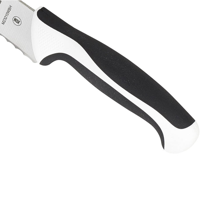 Mercer Culinary Millennia Bread Knife, 10-Inch Wide Wavy Edge, White