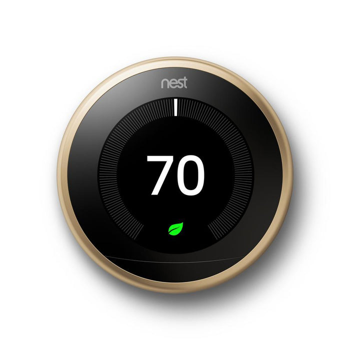 Google Nest 3rd Generation Learning Thermostat (Brass) - T3032US (2-Pack) Bundle