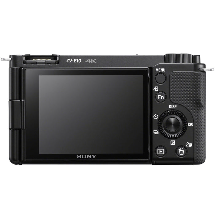 Sony ZV-E10 Mirrorless APS-C Alpha Vlog Camera Body + ACCVC1 Vlogger Kit Black Bundle