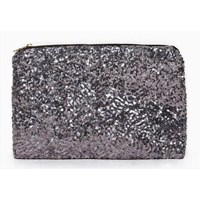 Glambag Sequin Popper Handbag Clutch - Charcoal Silver