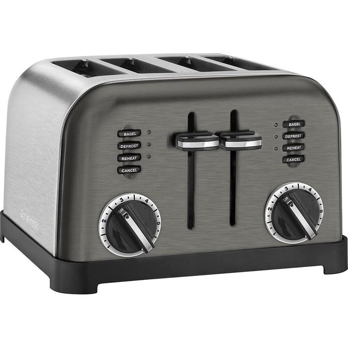 Cuisinart 4-Slice Metal Classic Toaster Black/Stainless with Extended Warranty