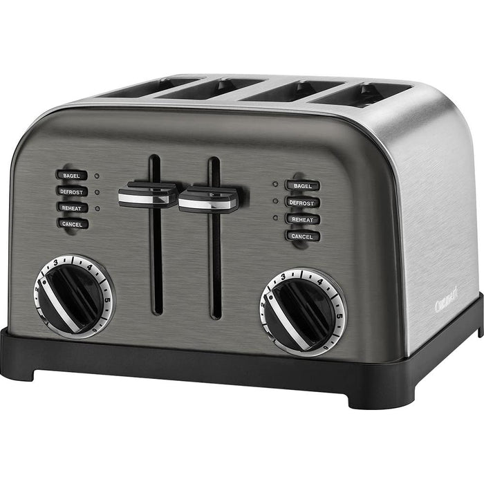 Cuisinart 4-Slice Metal Classic Toaster Black/Stainless with Extended Warranty