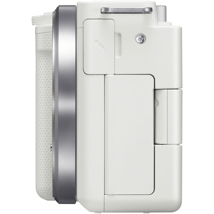 Sony ZV-E10 Mirrorless Camera Body + Deco Gear Vlogger Accessories Kit White Bundle