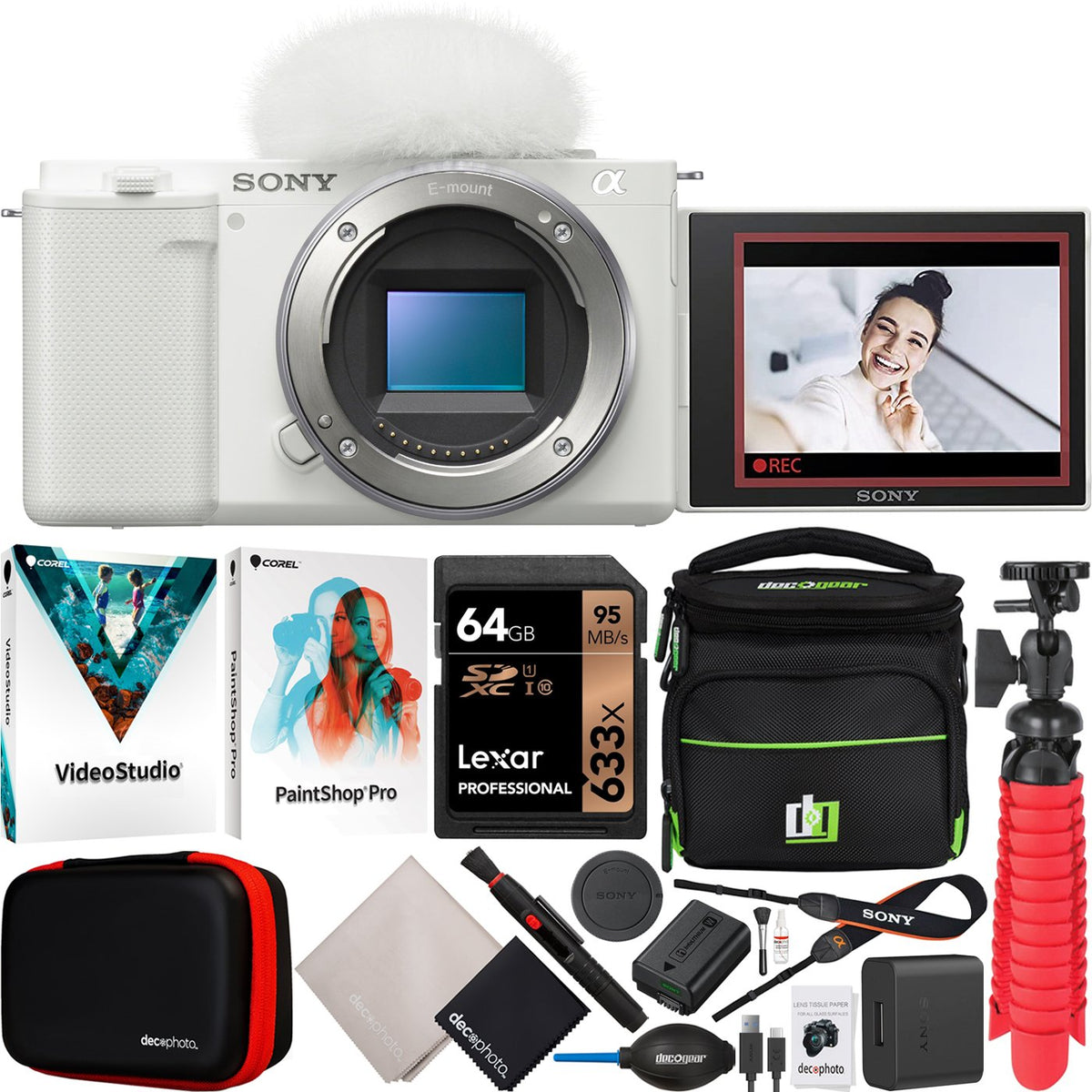 flaskehals invadere den første Sony ZV-E10 Mirrorless Camera Body + Deco Gear Vlogger Accessories Kit —  Beach Camera