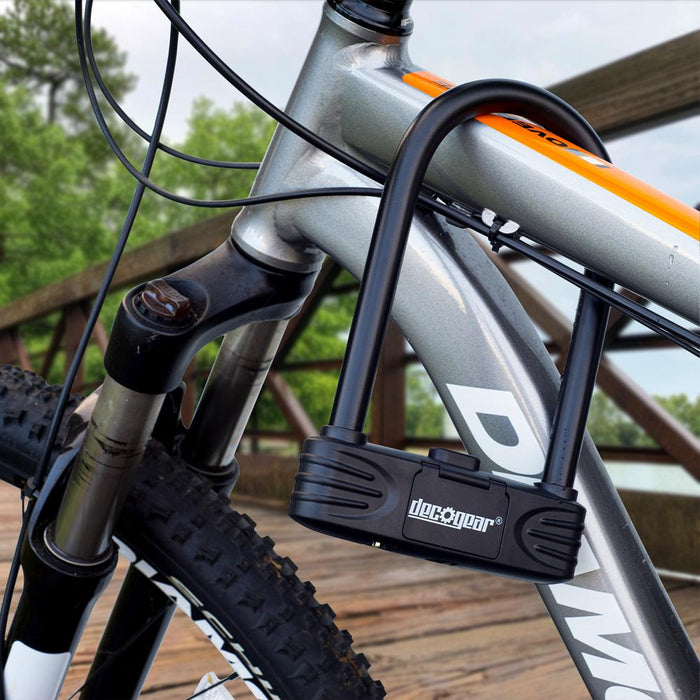 Deco Gear Heavy Duty Combination U-Lock with 16mm Rubberized Steel U-Shackle Bike Lock