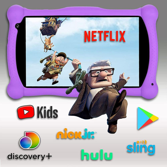Contixo 7" Kids Tablet 2/16GB, Dual Cameras, Case Purple + 32GB Card & Warranty