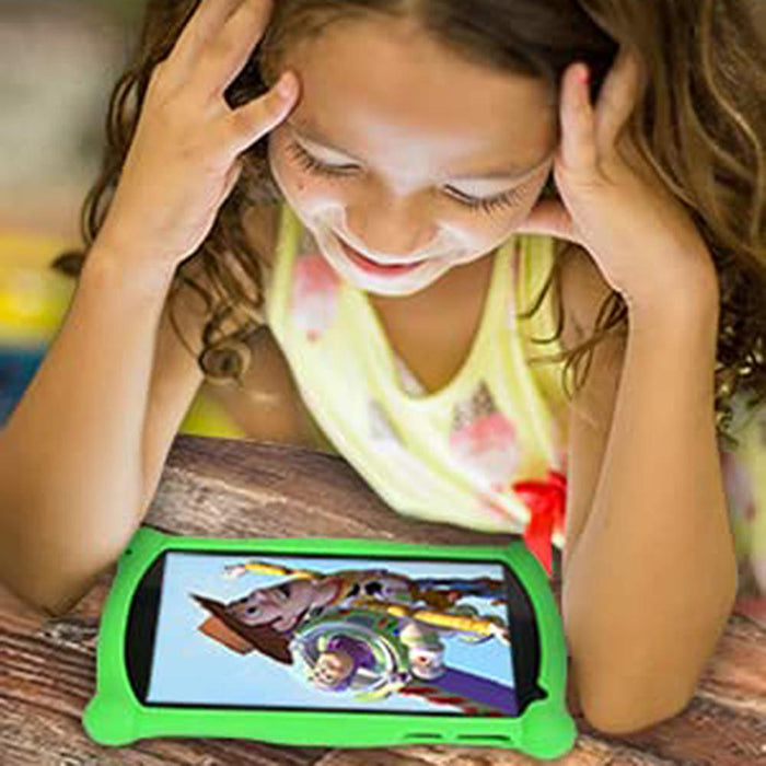 Contixo 7" Kids Tablet, 2GB/16GB, Dual Cameras, Case  Green+32GB Card & Warranty