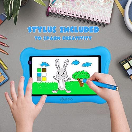 Contixo 7" Kids Tablet, IPS, 2GB/32GB, Dual Cameras with Digital Stylus Pen - Blue