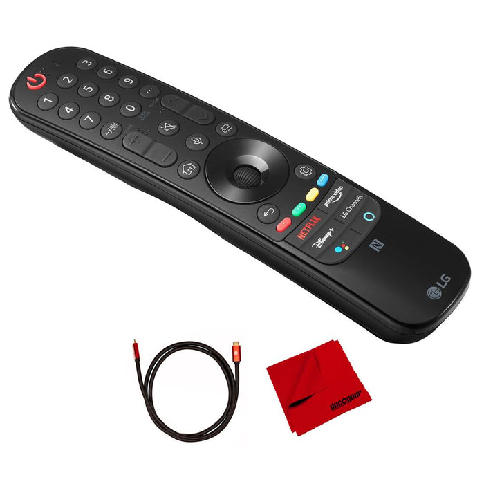 LG 2021 Magic Smart Remote with NFC + 4K HDMI Cable and Cleaning Cloth