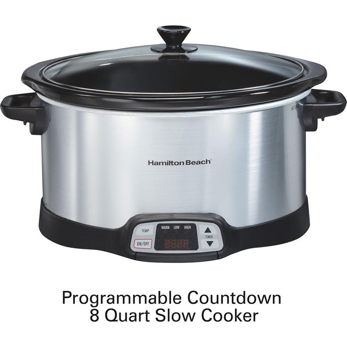 Hamilton Beach Programmable 8 Quart Slow Cooker w/ 3 Temperature Settings 2 Pack