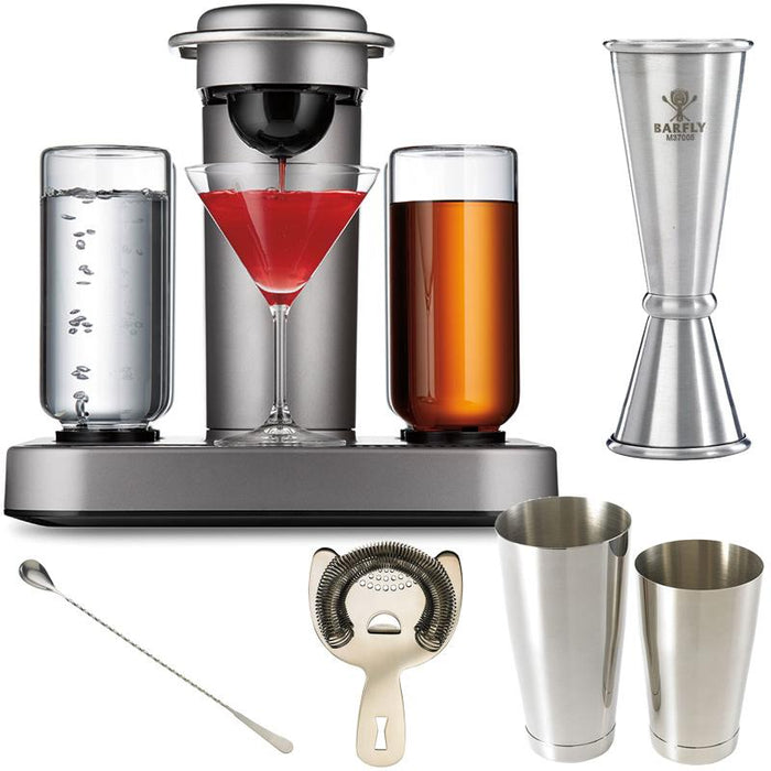 Bartesian Ultimate Home Premium Cocktail Machine Bundle with Barfly 4-Piece Cocktail Set