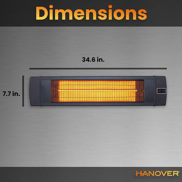 Hanover 34.6  Electric Carbon Lamp with Three Heat Levels and Remote Control