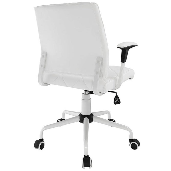 Modway Lattice Vinyl Office Chair in White 2 Pack
