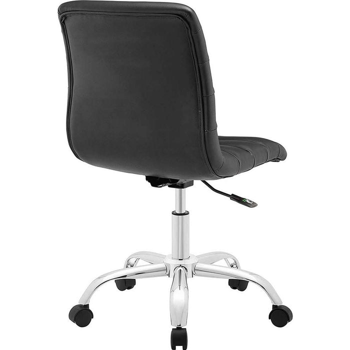 Modway EEI-1532-BLK Ripple Ribbed Armless Mid Back Swivel Desk Office Chair (2-Pack)