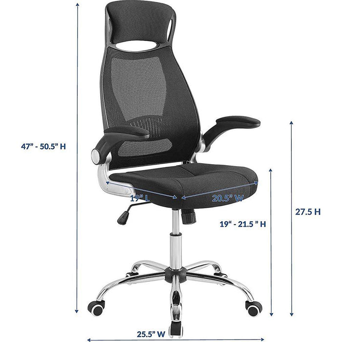 Modway EEI-3039-BLK Expedite High Back Articulate Office Chair, Black Mesh (2-Pack)