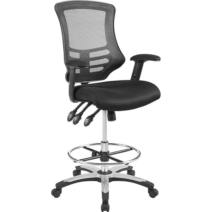 Modway EEI-3043-BLK Calibrate Drafting Office Chair for Standing Desks, Mesh (2-Pack)