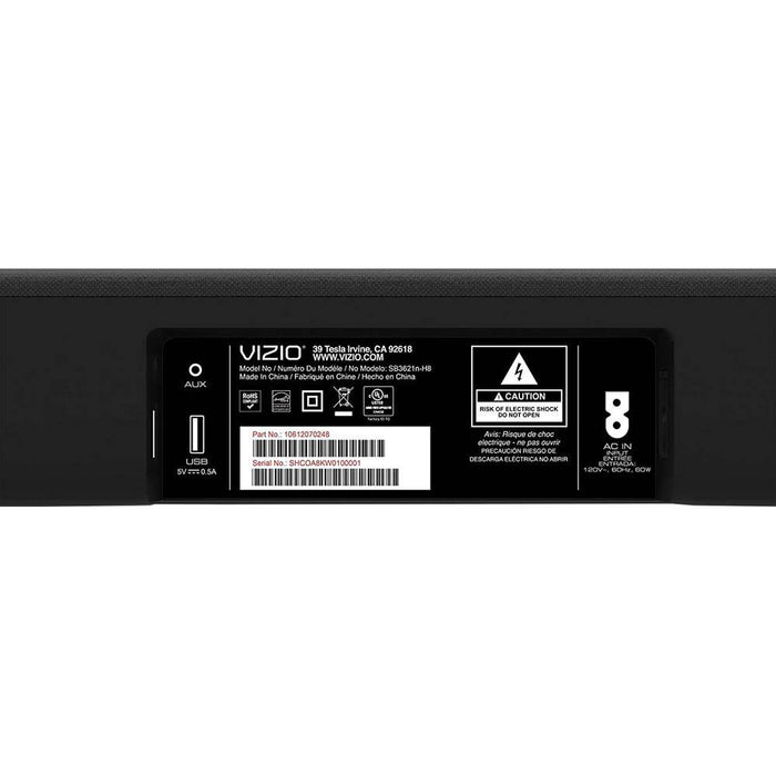 Vizio SB3621n-H8 36 inch 2.1 Channel Home Theater Surround Sound Bar with Bluetooth