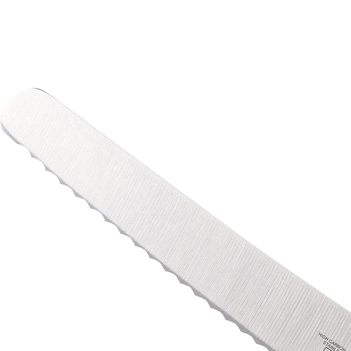 Mercer Culinary Millennia Bread Knife, 10-Inch Wide Wavy Edge, White w/ Safety Gloves