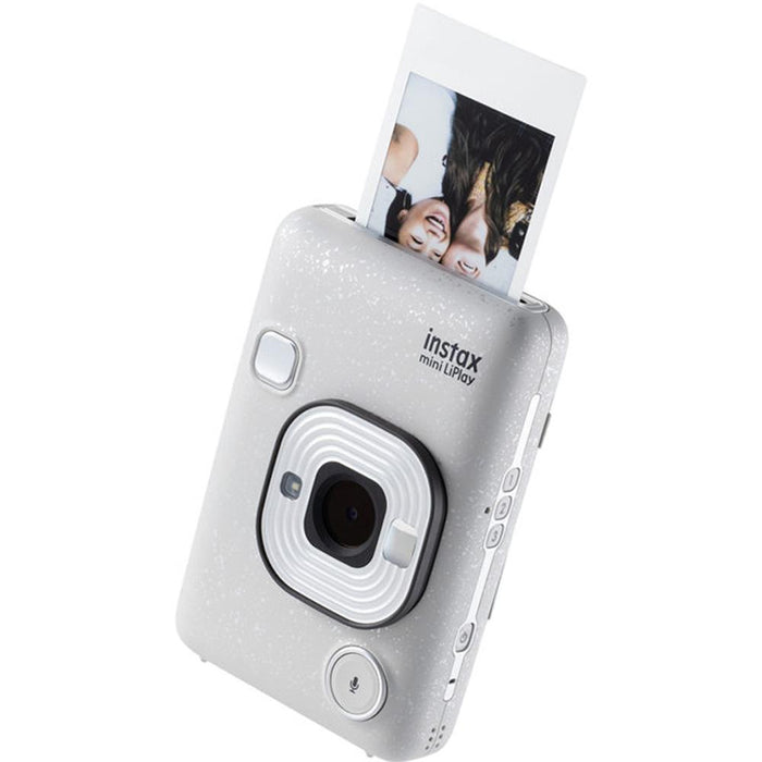 Fujifilm Instax Mini LiPlay (White)(600021182) w/ 10Pack Mini White Border Film & More
