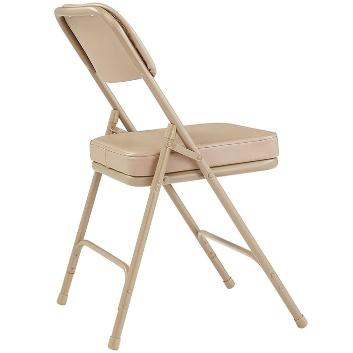 National Public Seating 3200 Series 2" Vinyl Upholstered Folding Chair (Pack of 2) in Beige