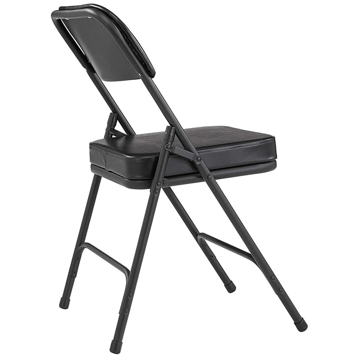 National Public Seating 3200 Series 2" Vinyl Upholstered Folding Chair (Pack of 2) in Black