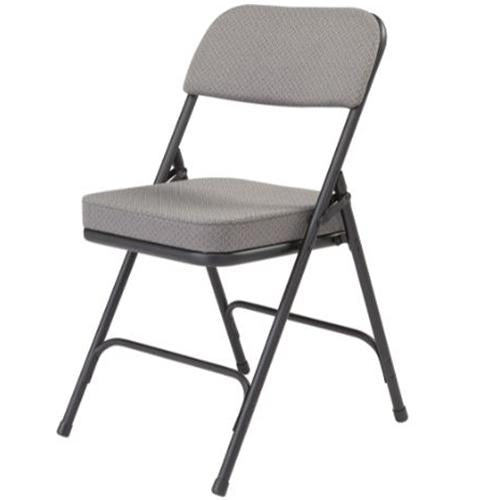 National Public Seating 3200 Series 2" Vinyl Upholstered Folding Chair (Pack of 2) in Charcoal Grey