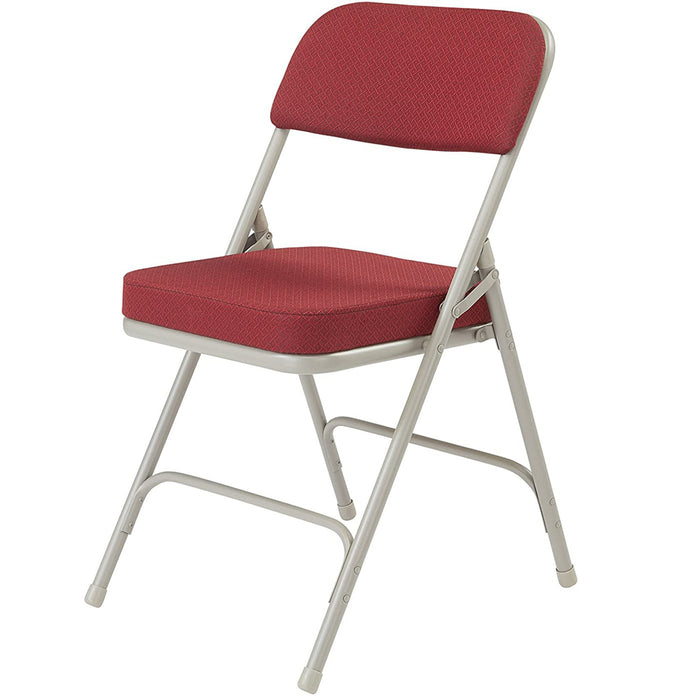 National Public Seating 3200 Series 2" Vinyl Upholstered Folding Chair (Pack of 2) in New Burgundy